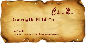 Csernyik Milán névjegykártya