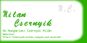 milan csernyik business card